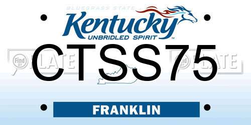CTSS75 Kentucky License Plate