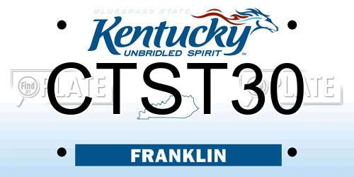 CTST30 Kentucky License Plate