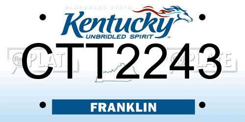 CTT2243 Kentucky License Plate
