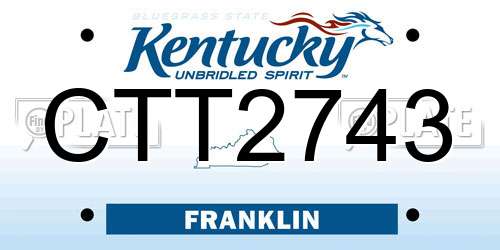 CTT2743 Kentucky License Plate