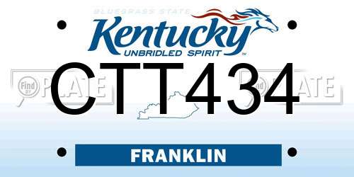 CTT434 Kentucky License Plate