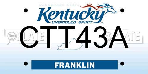 CTT43A Kentucky License Plate