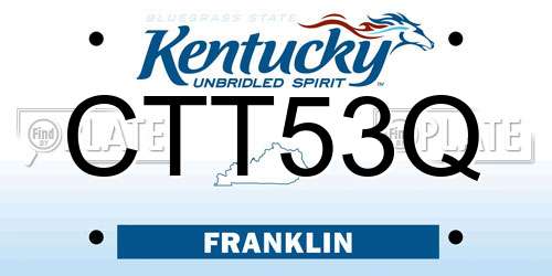 CTT53Q Kentucky License Plate