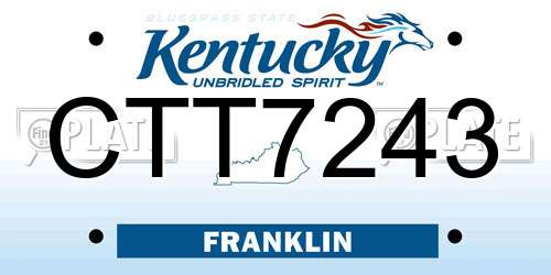 CTT7243 Kentucky License Plate