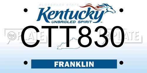 CTT830 Kentucky License Plate