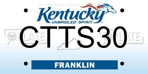CTTS30 Kentucky License Plate