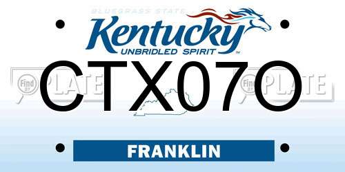 CTX07O Kentucky License Plate