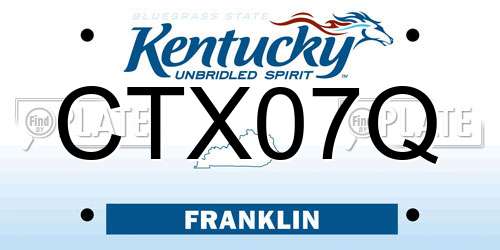 CTX07Q Kentucky License Plate