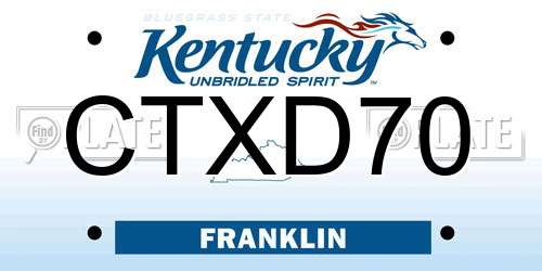 CTXD70 Kentucky License Plate