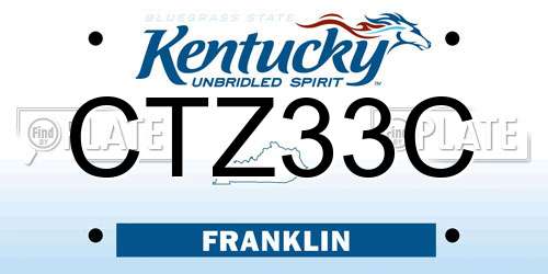 CTZ33C Kentucky License Plate