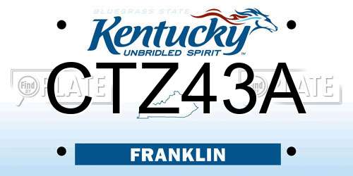 CTZ43A Kentucky License Plate