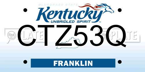 CTZ53Q Kentucky License Plate