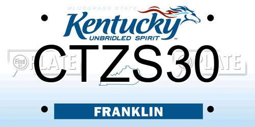 CTZS30 Kentucky License Plate