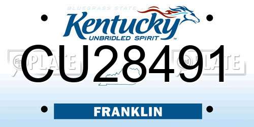 CU28491 Kentucky License Plate