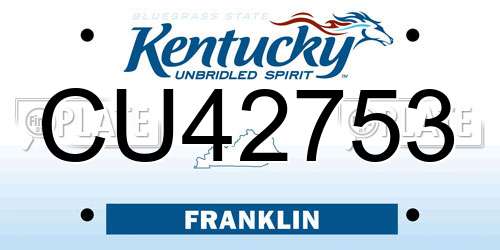 CU42753 Kentucky License Plate