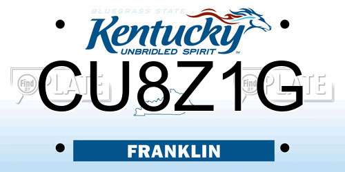 CU8Z1G Kentucky License Plate