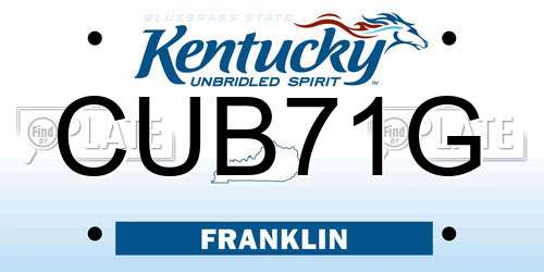 CUB71G Kentucky License Plate