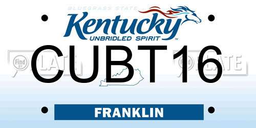 CUBT16 Kentucky License Plate