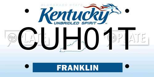 CUH01T Kentucky License Plate