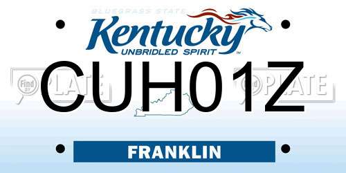 CUH01Z Kentucky License Plate