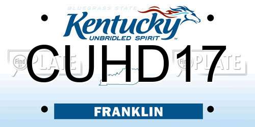 CUHD17 Kentucky License Plate