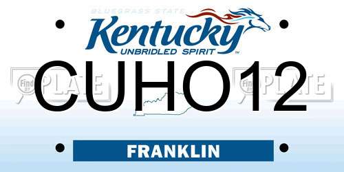 CUHO12 Kentucky License Plate