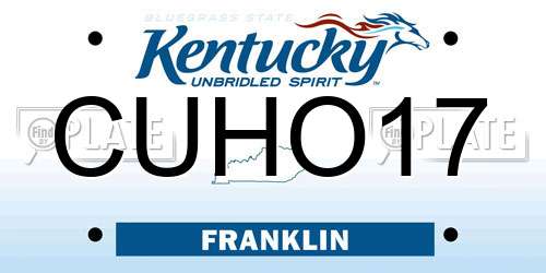 CUHO17 Kentucky License Plate