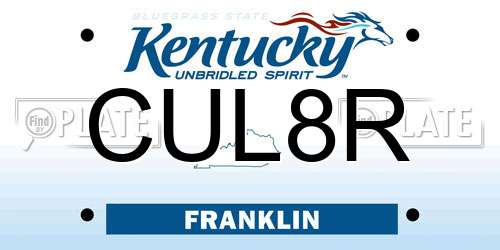 CUL8R Kentucky License Plate