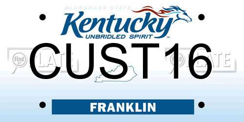 CUST16 Kentucky License Plate