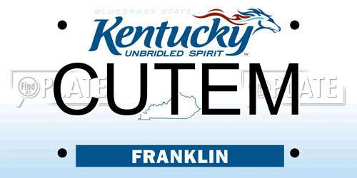 CUTEM Kentucky License Plate