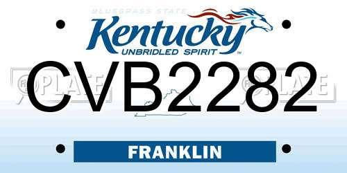 CVB2282 Kentucky License Plate