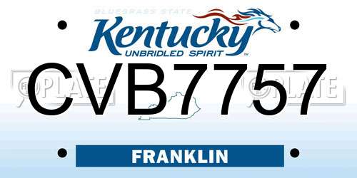 CVB7757 Kentucky License Plate