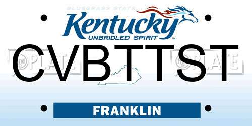 CVBTTST Kentucky License Plate