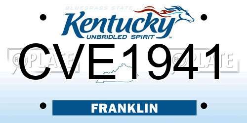 CVE1941 Kentucky License Plate