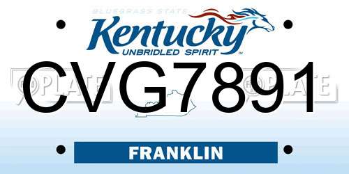 CVG7891 Kentucky License Plate