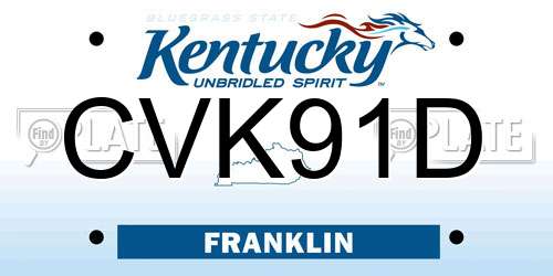 CVK91D Kentucky License Plate