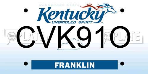 CVK91O Kentucky License Plate