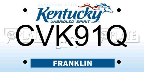 CVK91Q Kentucky License Plate