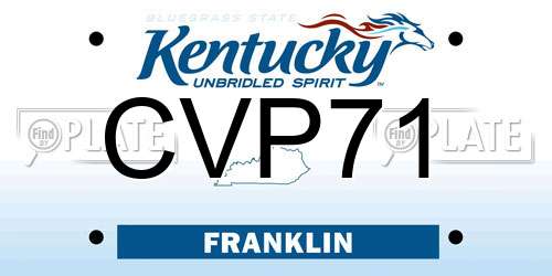 CVP71 Kentucky License Plate
