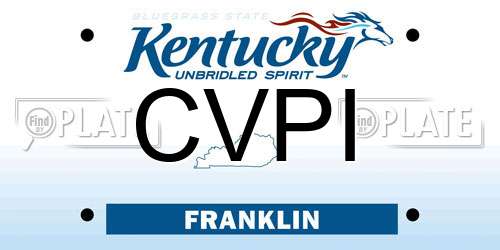 CVPI Kentucky License Plate