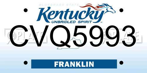 CVQ5993 Kentucky License Plate