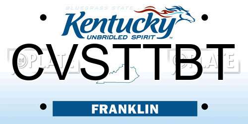 CVSTTBT Kentucky License Plate