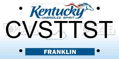 CVSTTST Kentucky License Plate