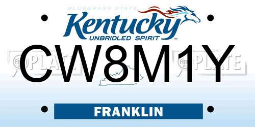 CW8M1Y Kentucky License Plate