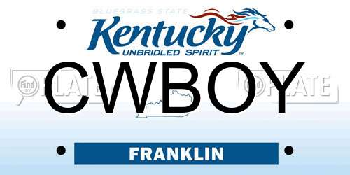 CWBOY Kentucky License Plate