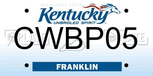 CWBP05 Kentucky License Plate