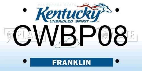 CWBP08 Kentucky License Plate