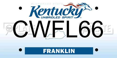 CWFL66 Kentucky License Plate