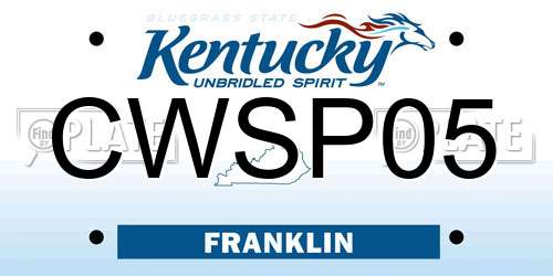 CWSP05 Kentucky License Plate