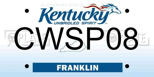 CWSP08 Kentucky License Plate